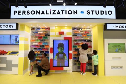 The personalisation studio in the Lego store, Fifth Avenue